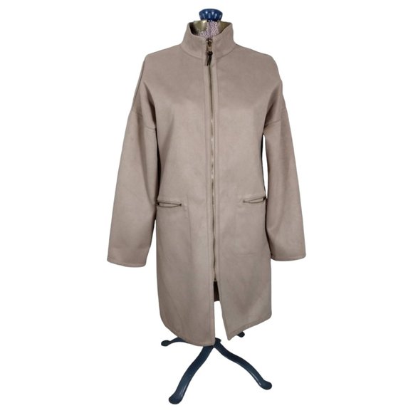 Yansi Fugel Faux Suede Reversible Zip front coat, size M - Picture 1 of 9